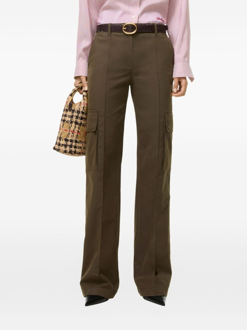 Burberry Gabardine Cargo Trousers With Multiple Pockets And Classic Fit