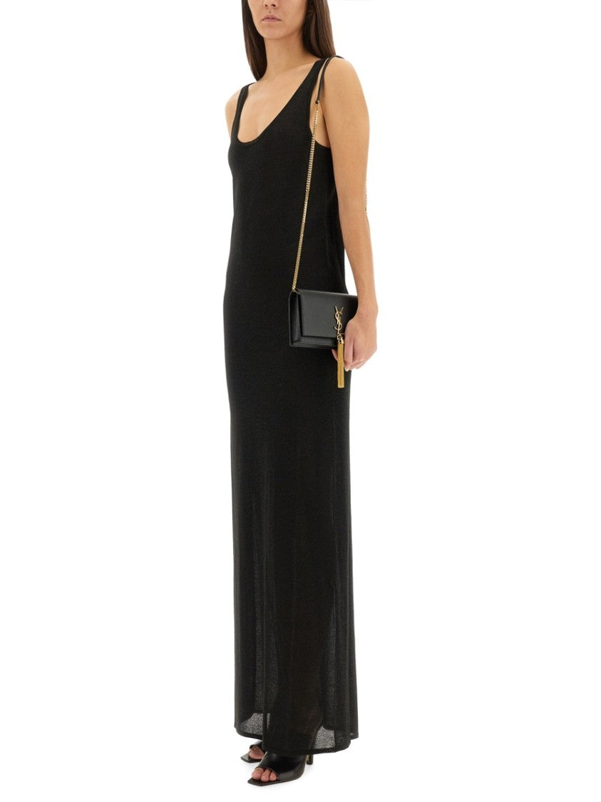 Saint Laurent Floor-Length Lurex Knit Dress