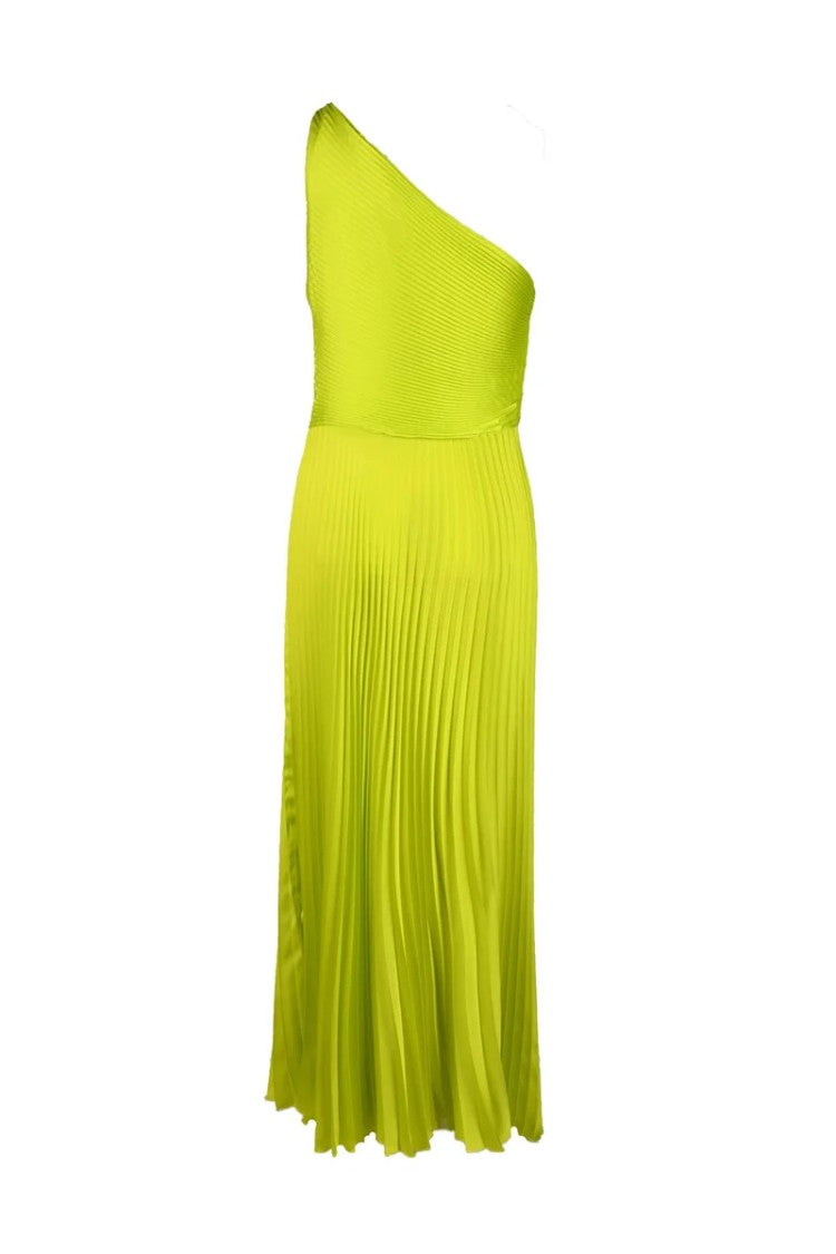 Simona Corsellini One-Shoulder Pleated Dress - Green
