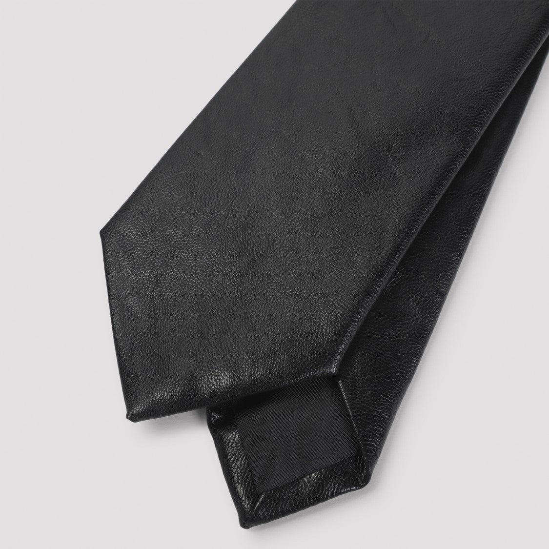 Our Legacy Textured Black Tie With Pointed Tip