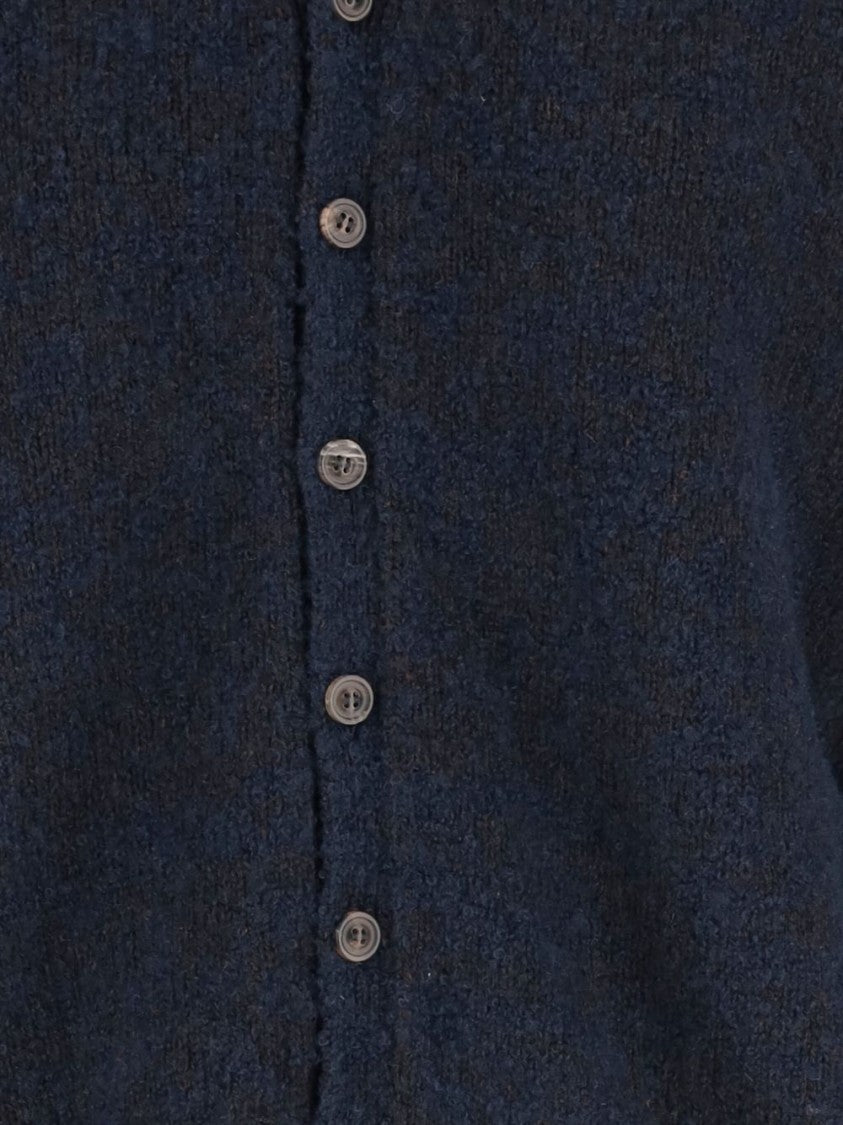 Maison Margiela Cardigan Sweater With Deep V-Neckline And Tapered Sleeves