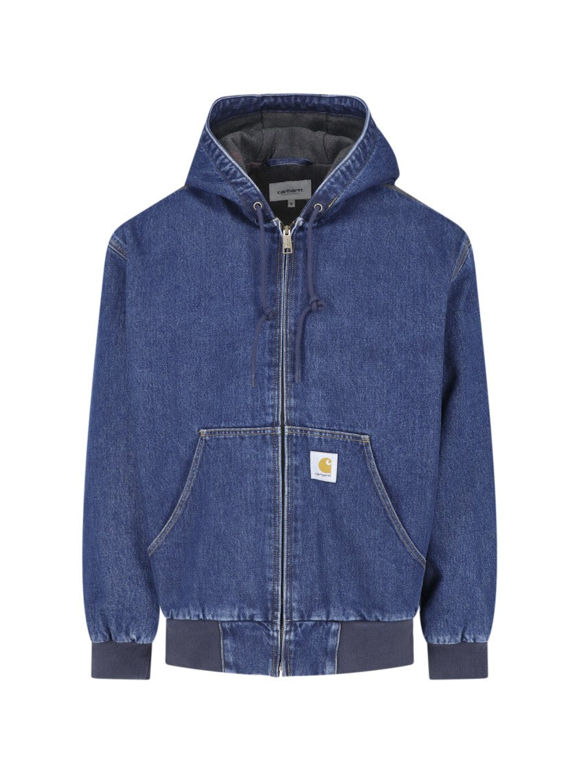 Carhartt Wip Blue Og Active Cotton Denim Hooded Jacket
