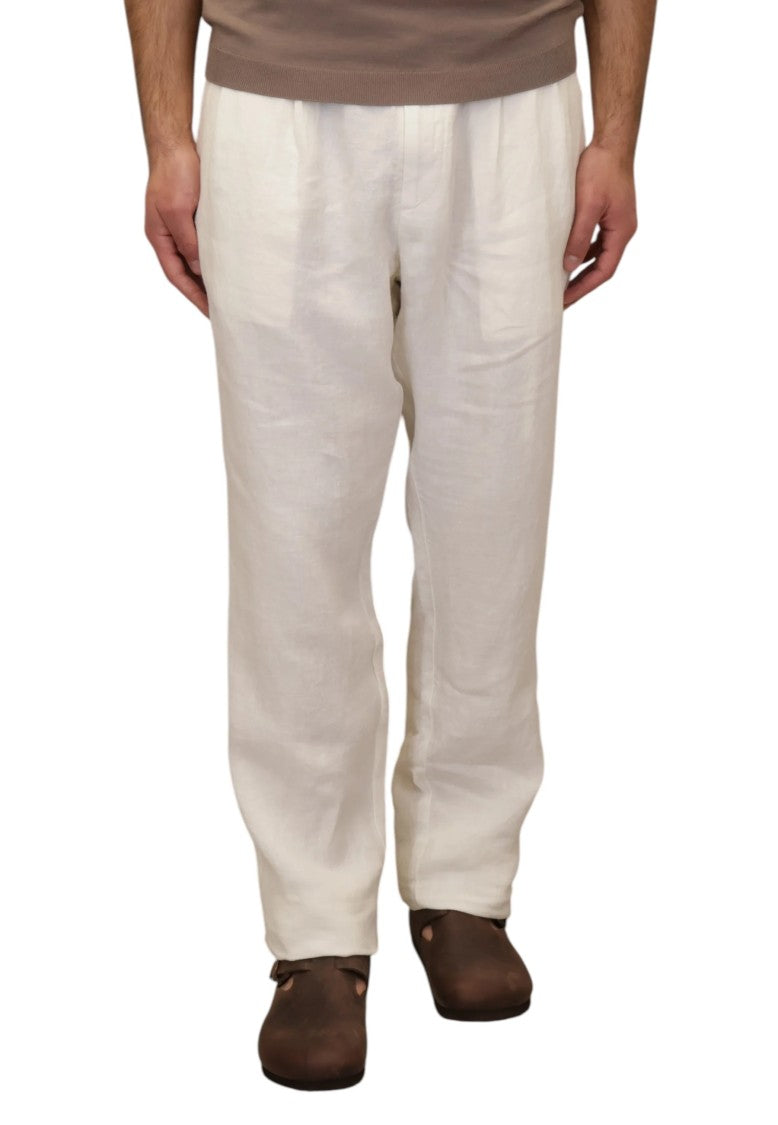 Mc2 Saint Barth White Relaxed Fit Straight Leg Pants