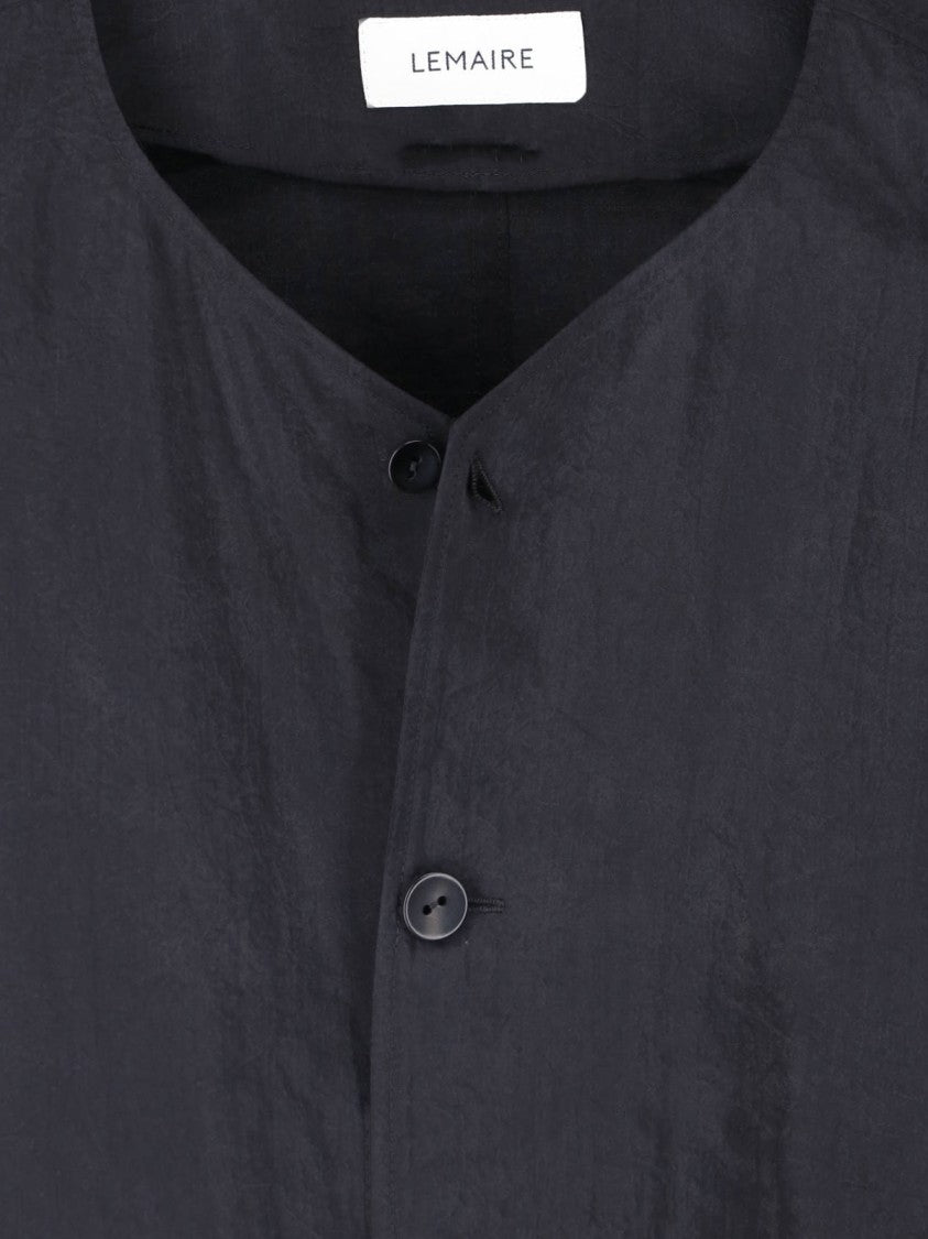 Lemaire Black Silk Blend Round Neck Shirt