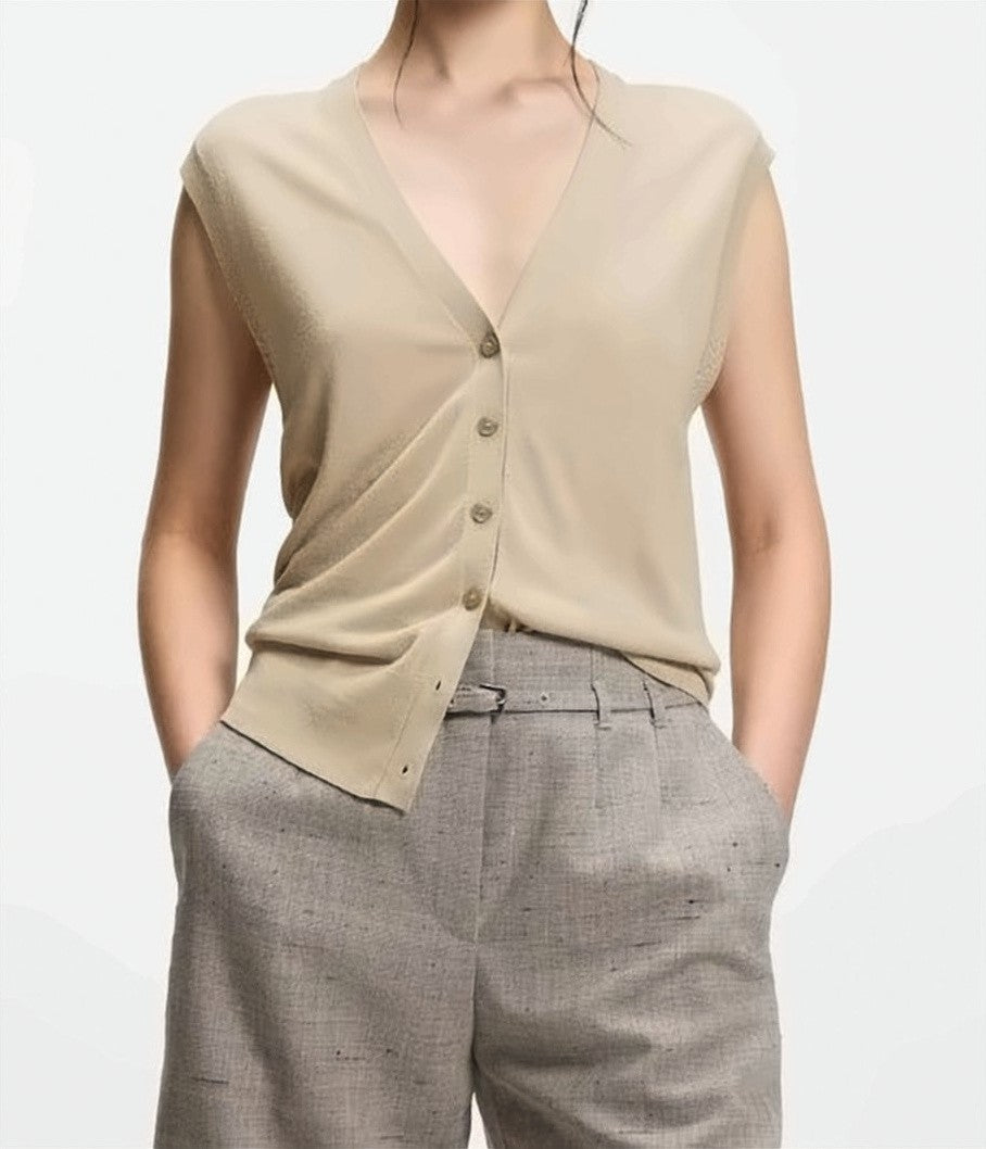 Boss Fumi Merino Wool V Neck Vest