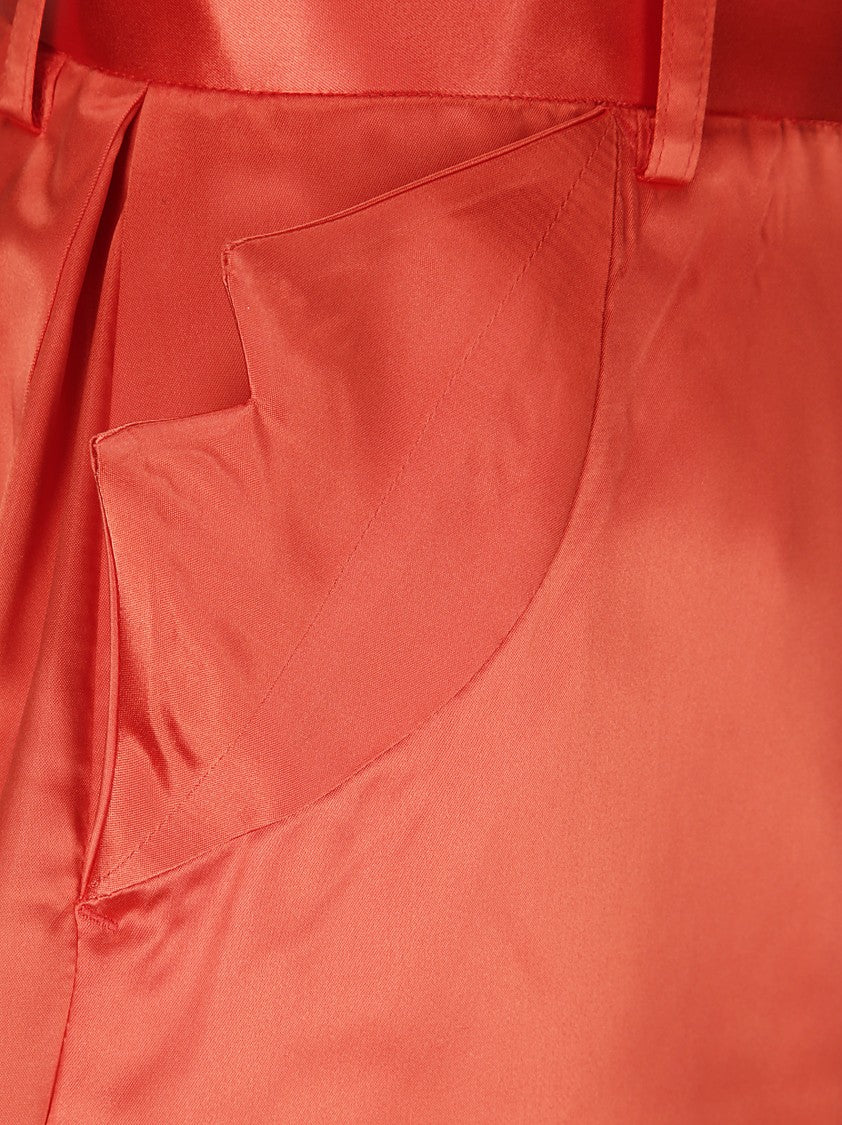 Comme Des Garçons Shiny Acetate Shorts With Unique Pocket Design