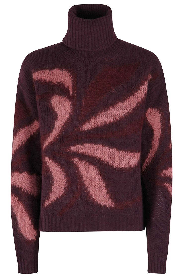 Roberto Collina Flower Inlay Turtleneck