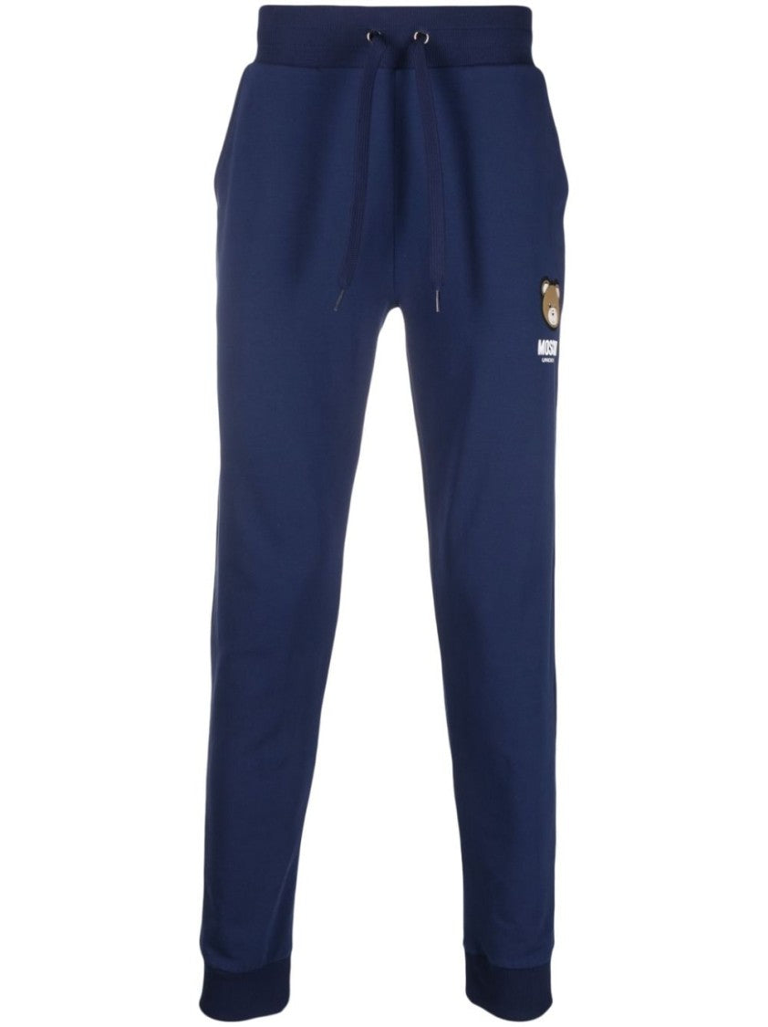 Moschino Navy Blue Stretch-Cotton Trousers