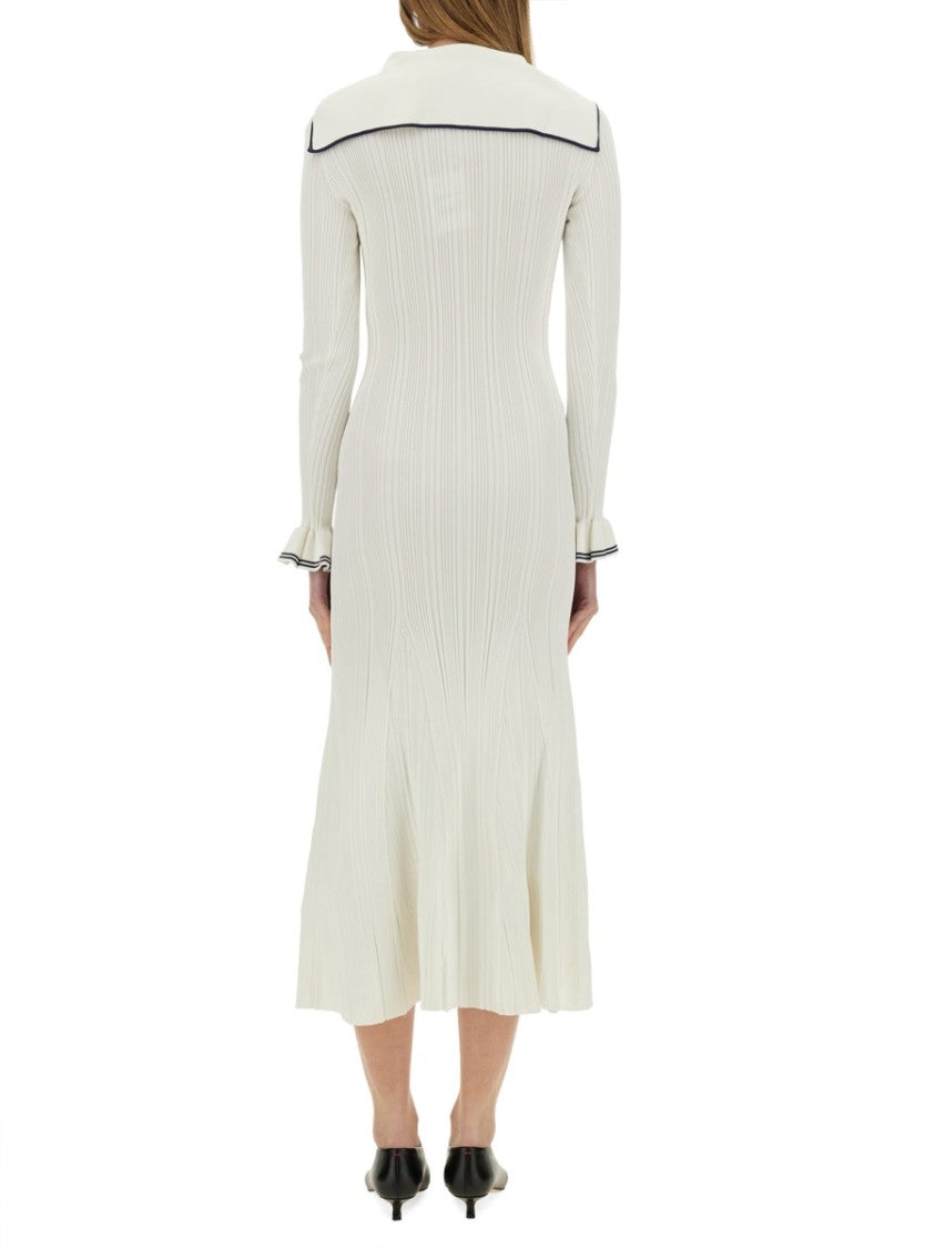 Self-Portrait Viscose Knit Midi Dress