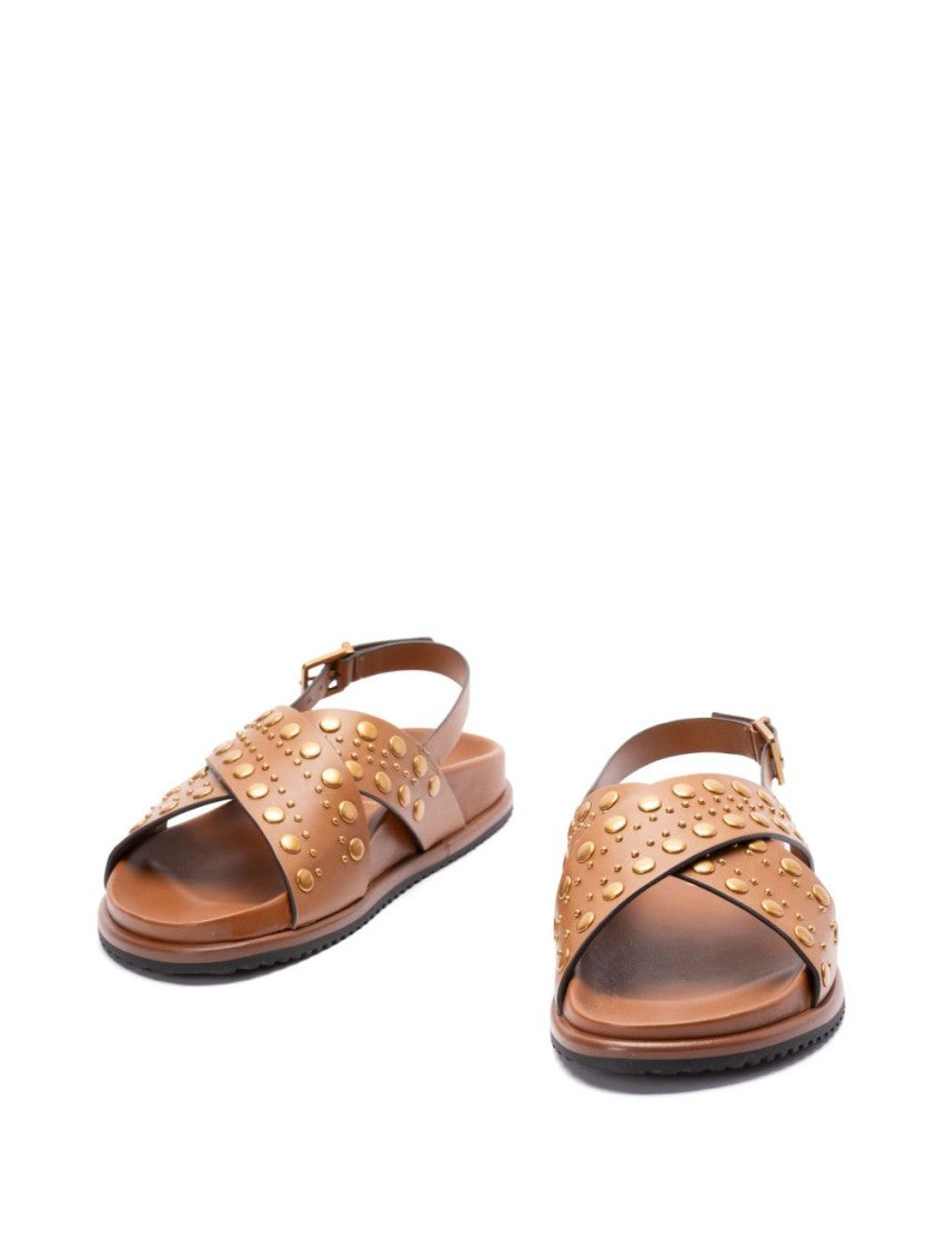 Twin-Set Buckle-Fastening Slingback Sandals With Stud Embellishments