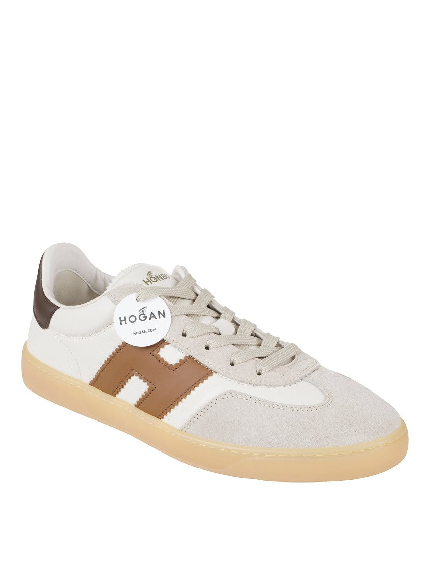 Hogan Light Beige Sneakers With Smooth And Suede Textures