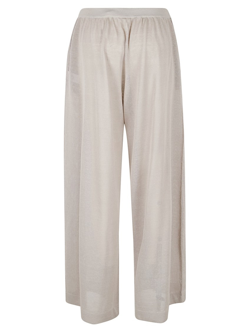 Alaïa Wide-Leg Silk And Linen Knit Trousers