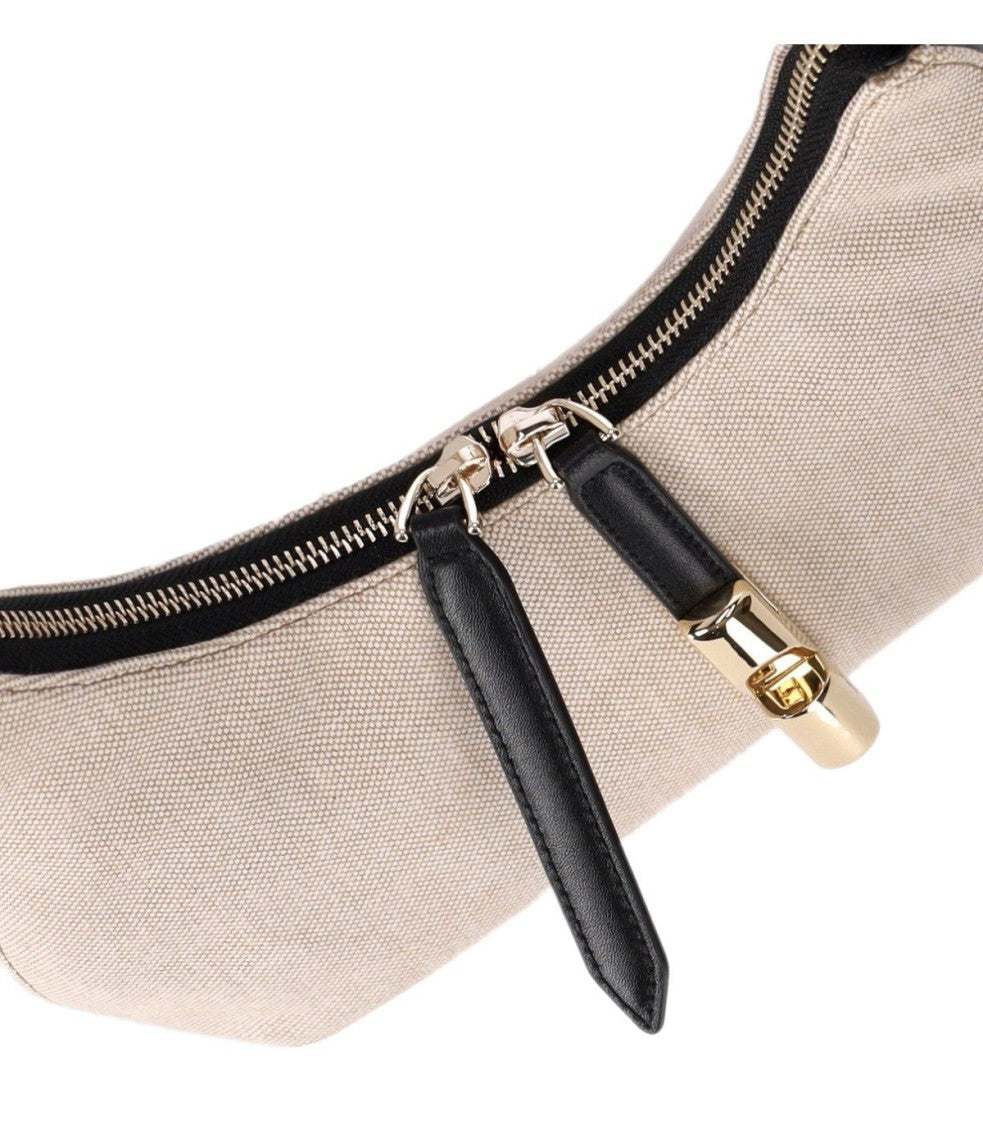 Furla Goccia S Natural Black Shoulder Bag