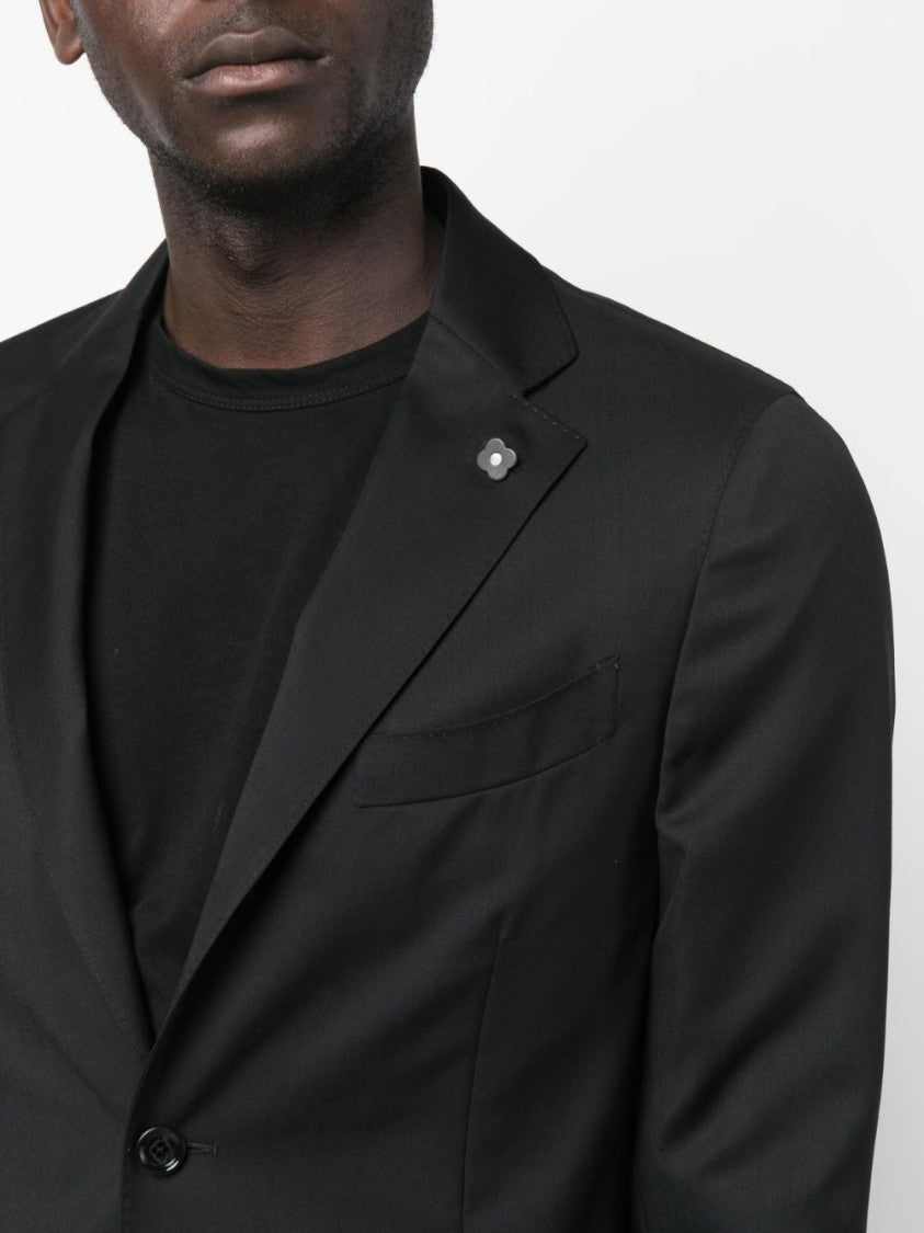 Lardini Tailored Black Linen Suit