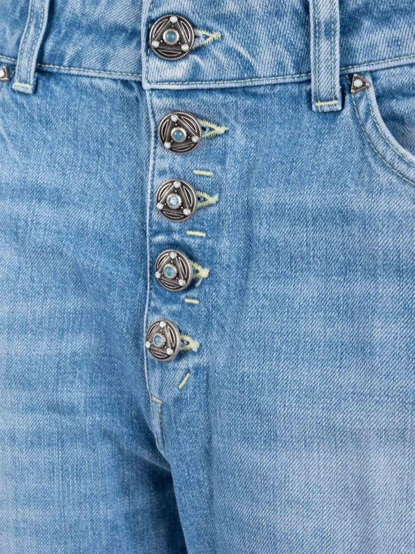 Dondup Relaxed-Fit Light Blue Denim Jeans With Tapered Leg