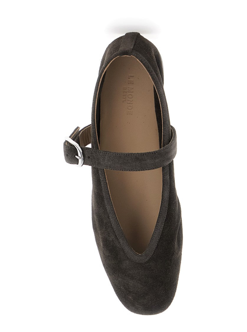 Le Monde Béryl Pointed Toe Black Suede Slipper