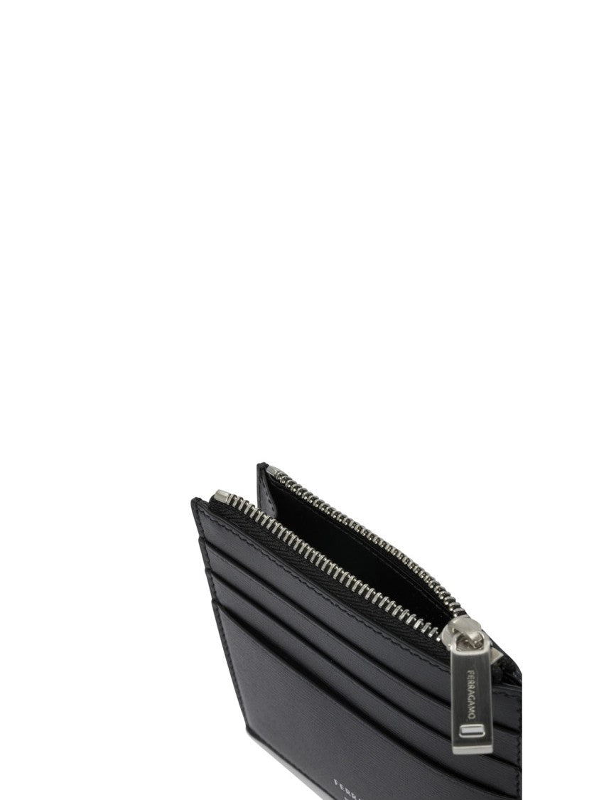 Ferragamo Slim Black Calf Leather Wallet