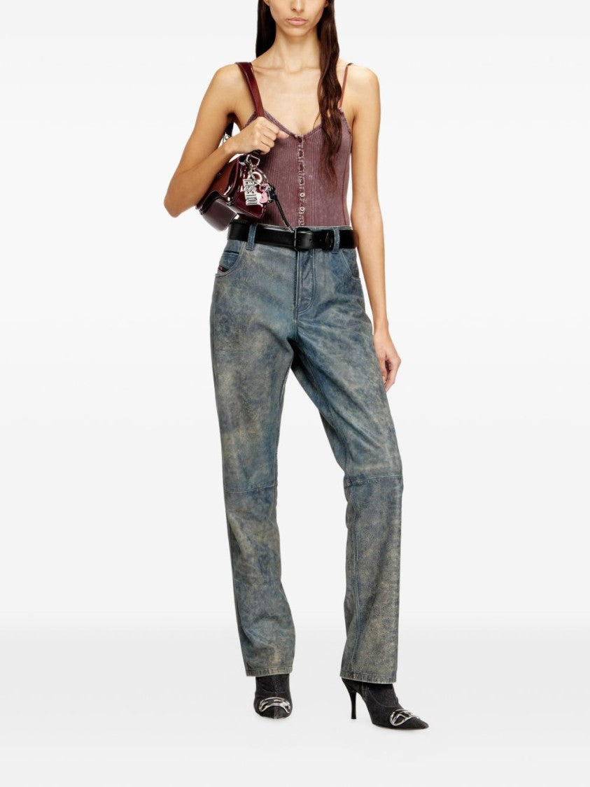 Diesel Brown Fitted Tank With Adjustable Spaghetti Straps