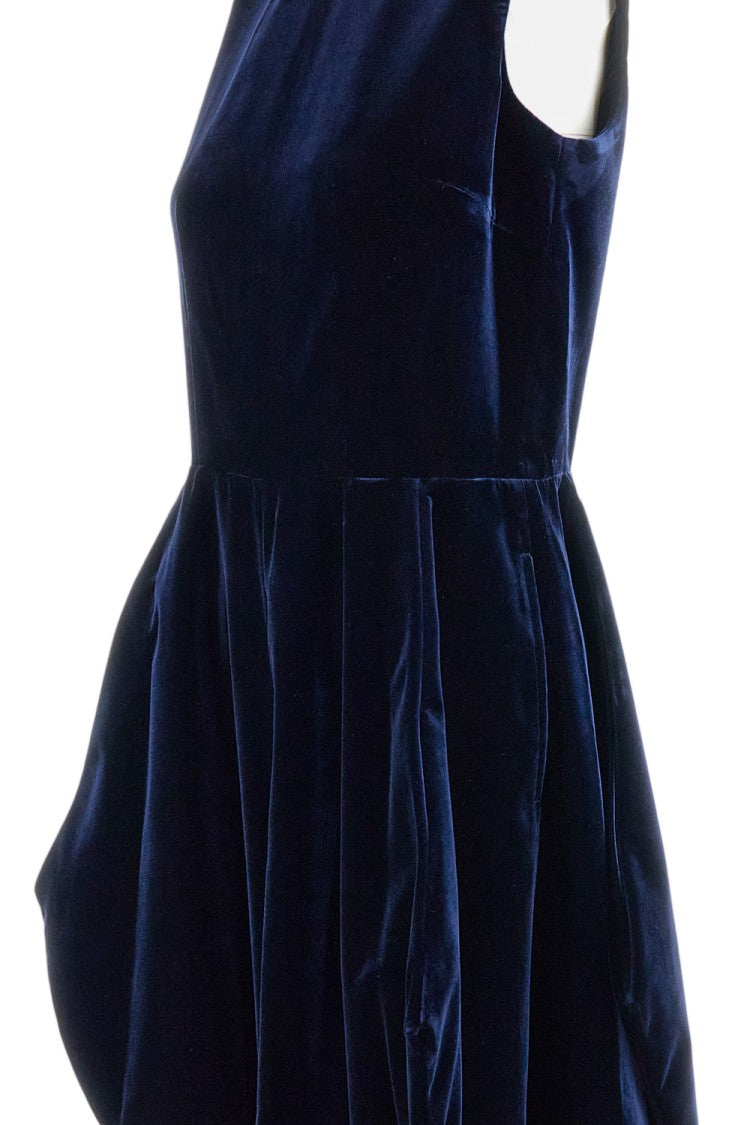 Comme Des Garçons Iridescent Blue Asymmetric Jumpsuit With Balloon-Leg Silhouette