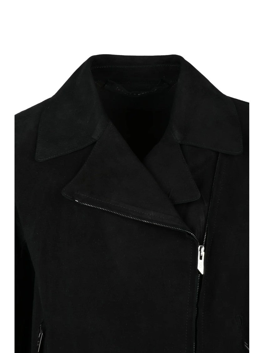 Salvatore Santoro Black Unlined Leather Biker Jacket