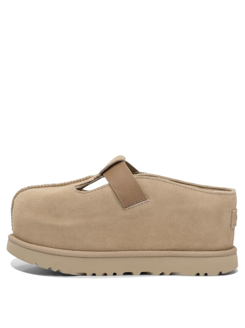 Ugg Cushioned Suede Loafers With Metal Buckle And Textured Tread