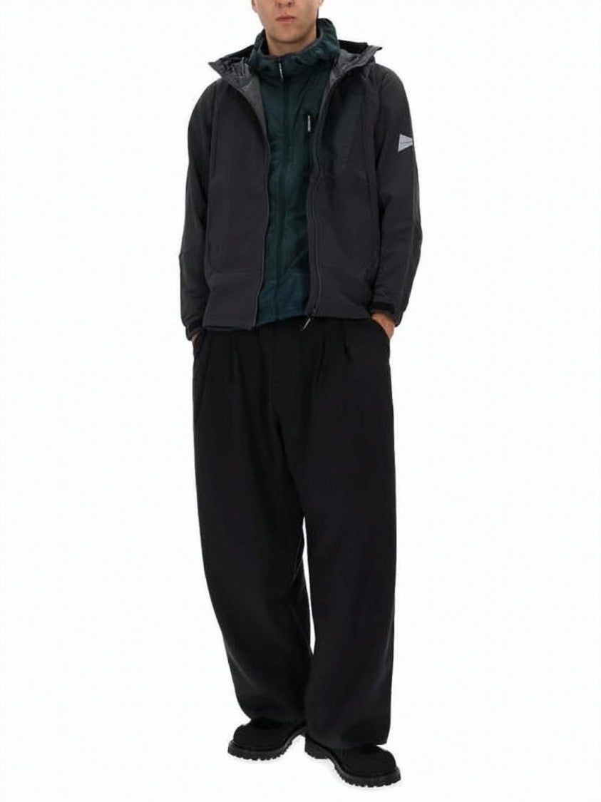 And Wander Modern Black Nylon Jacket With Hood