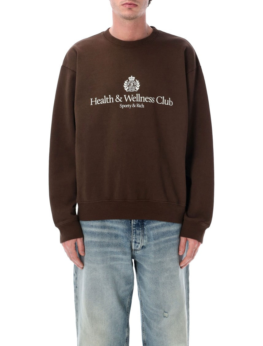Sporty And Rich Hw Crest Print Oversized Sweatshirt