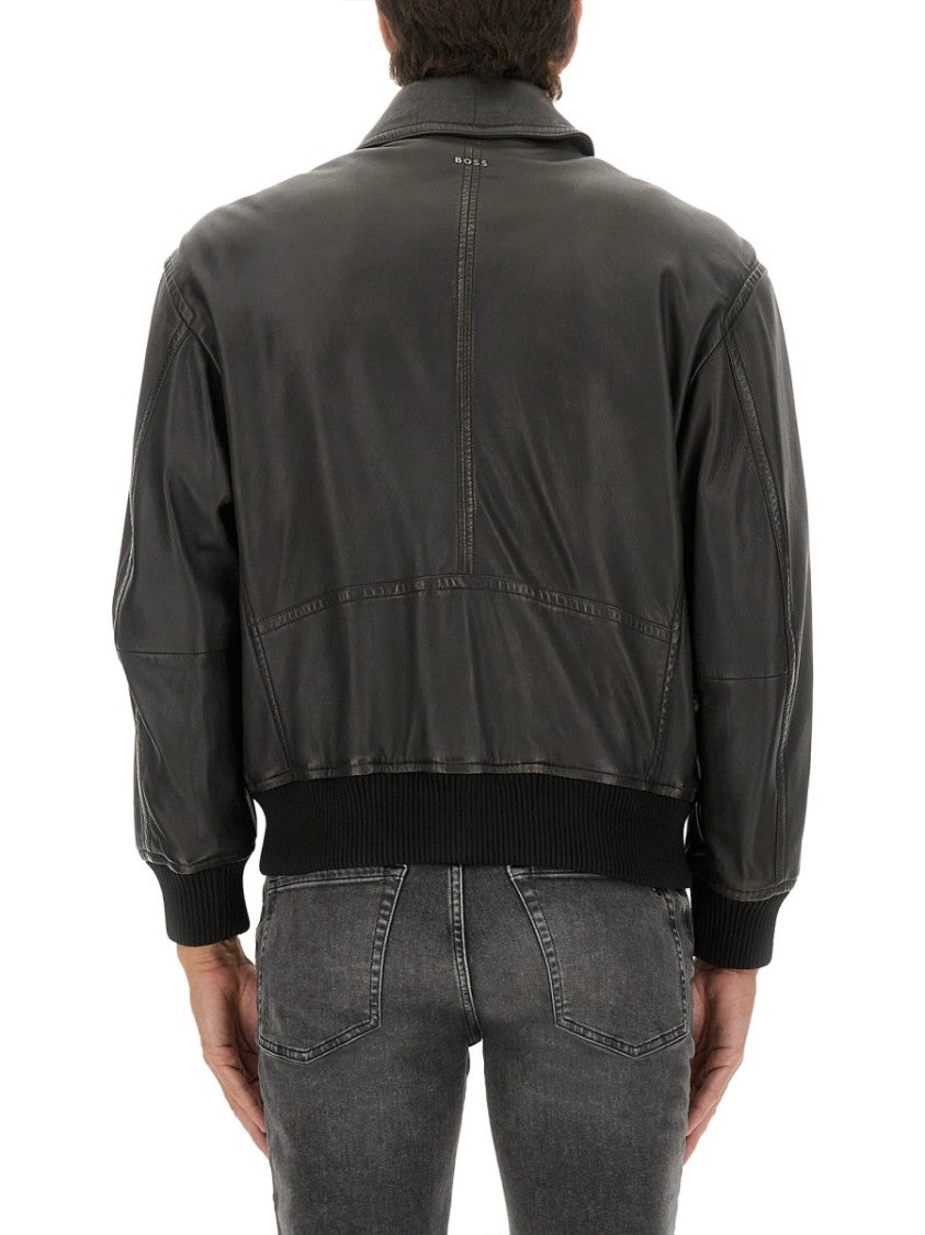 Boss Black Leather Jacket