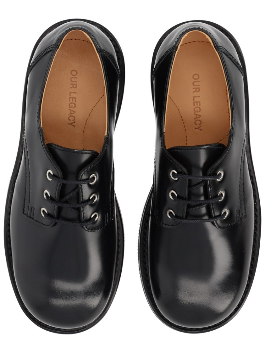 Our Legacy Black Derby Cow Leather Shoes