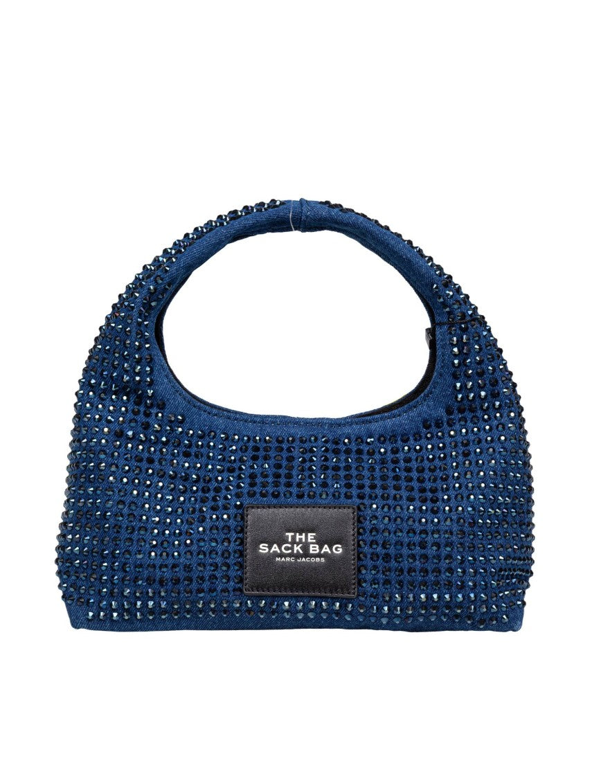 Marc Jacobs The Mini Sack Denim Handbag With Crystals