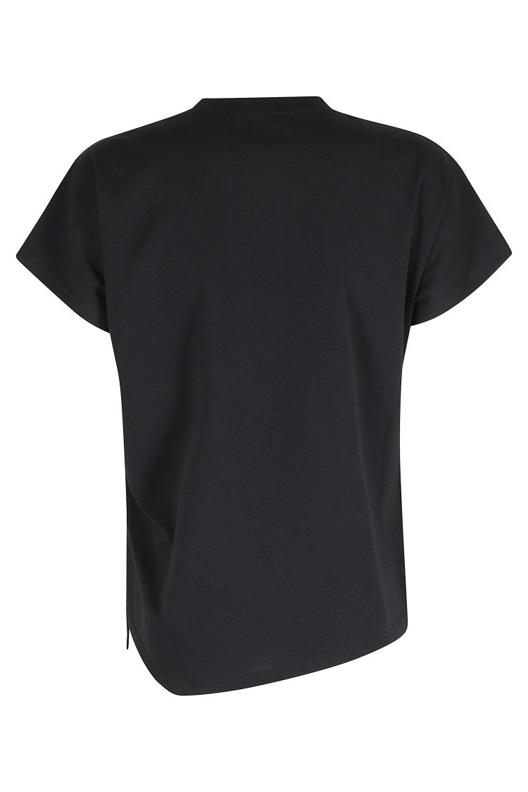 La Piscine Black Knot Side-Slit Crewneck Polyester-Blend T-Shirt