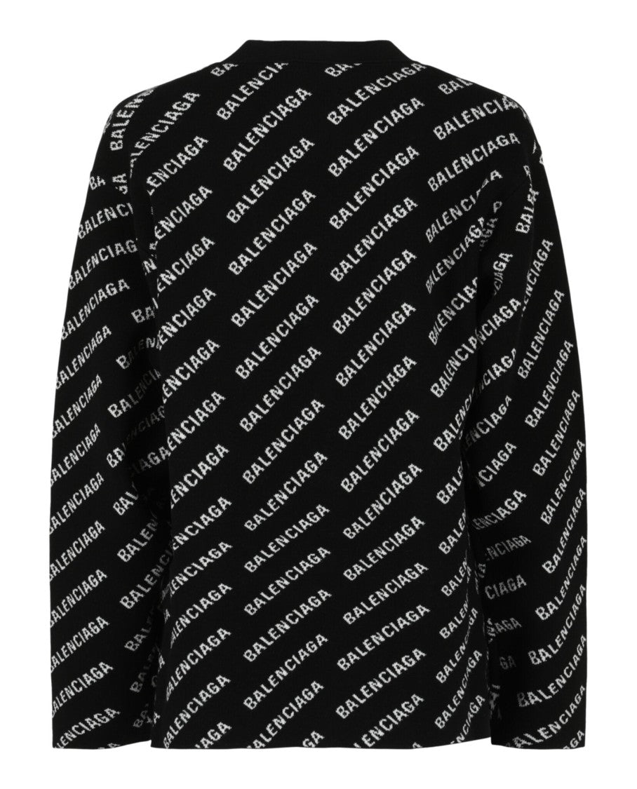 Balenciaga Allover Logo Cardigan