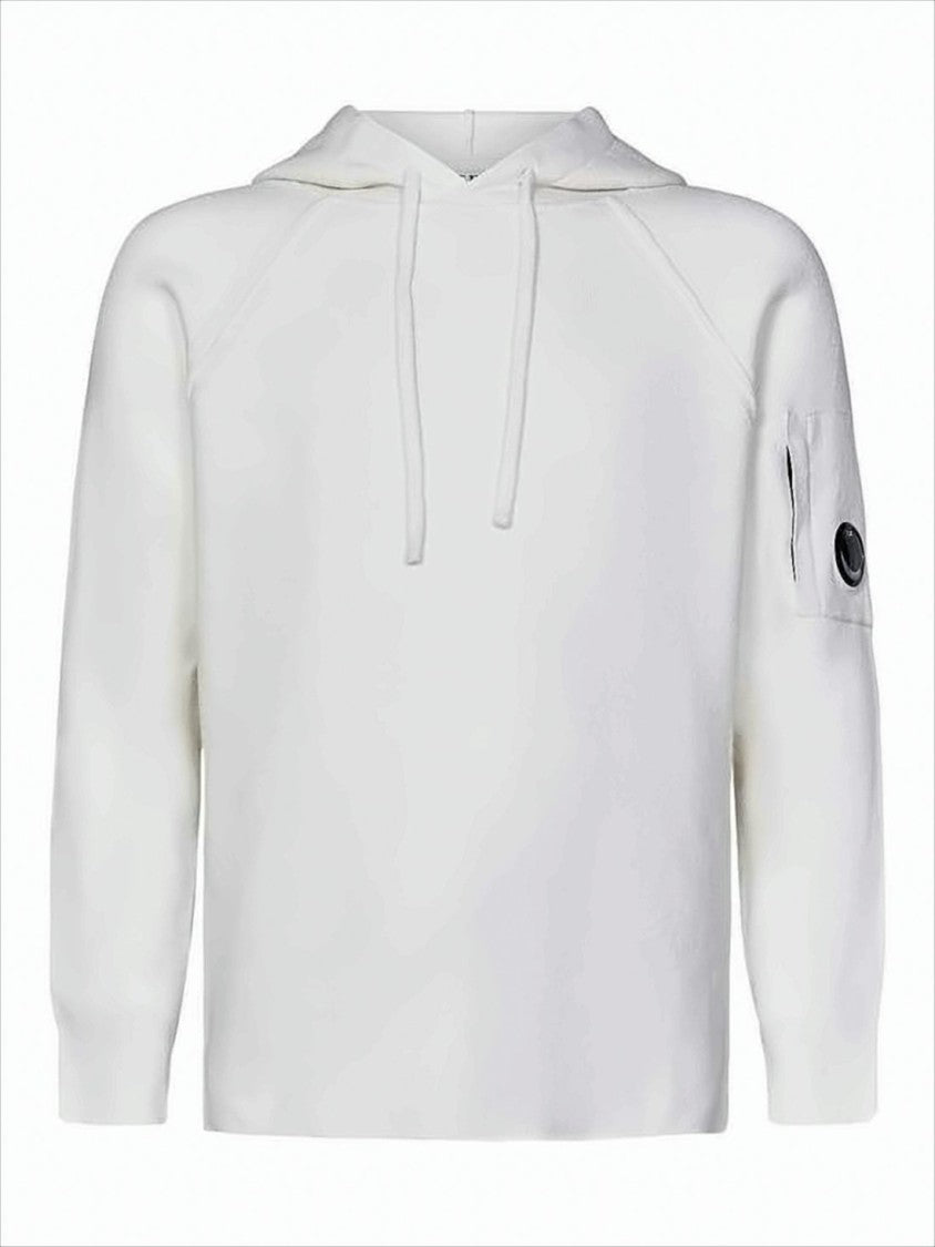 C.P. Company Minimalist Wool-Blend Hoodie With Distinctive Lens Detail