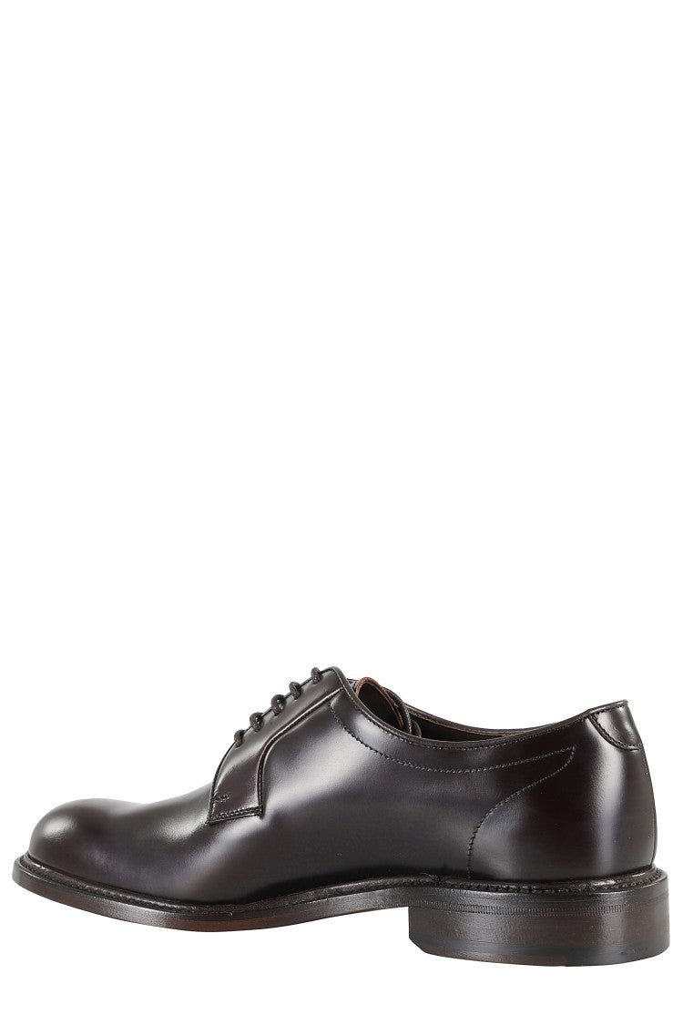 John Spencer Brown Polished Leather Derby Shoes