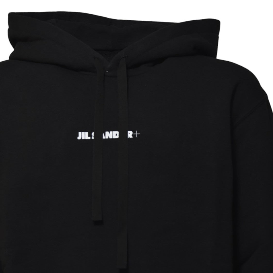 Jil Sander Black Cotton Hoodie With Logo Print