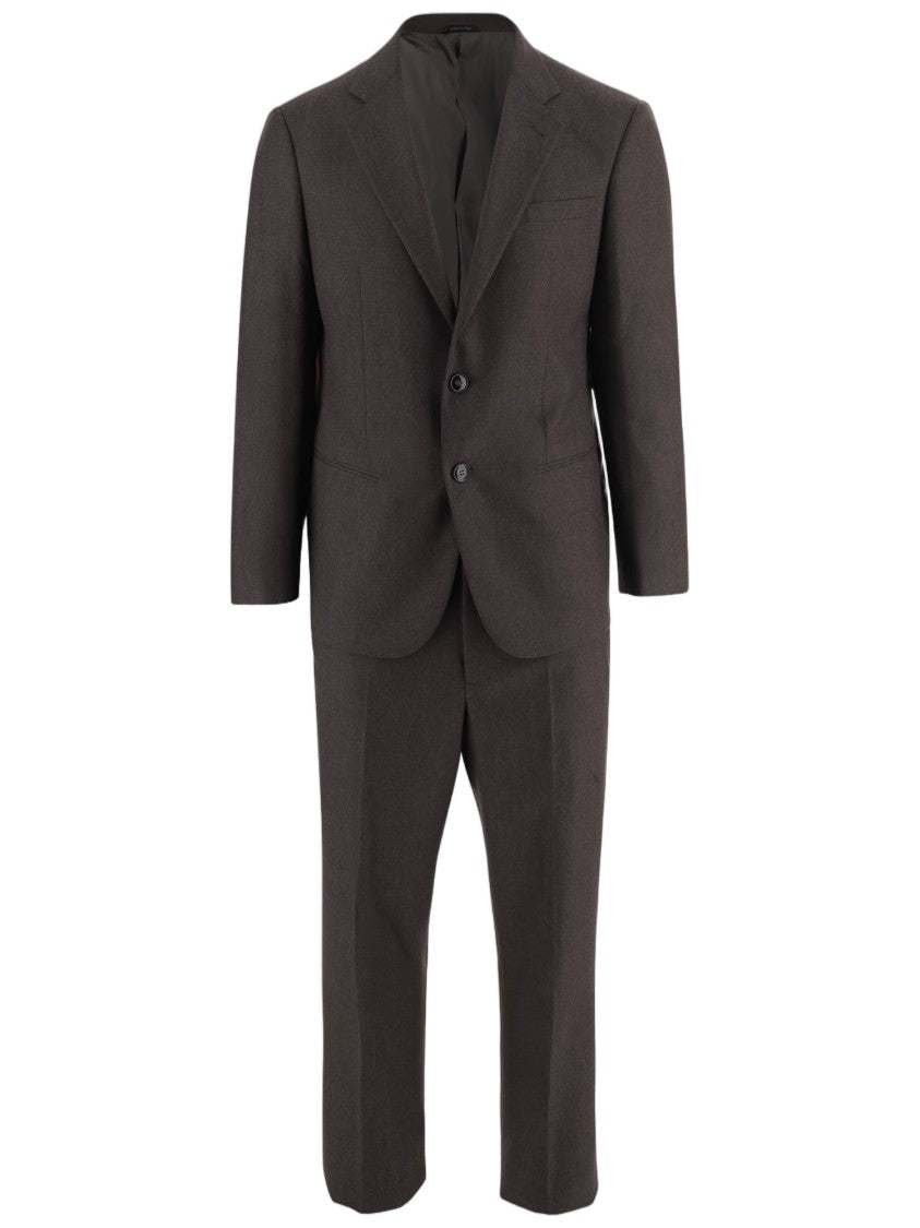 Giorgio Armani Tailored Wool Suit With Notched Lapel And Polished Finish