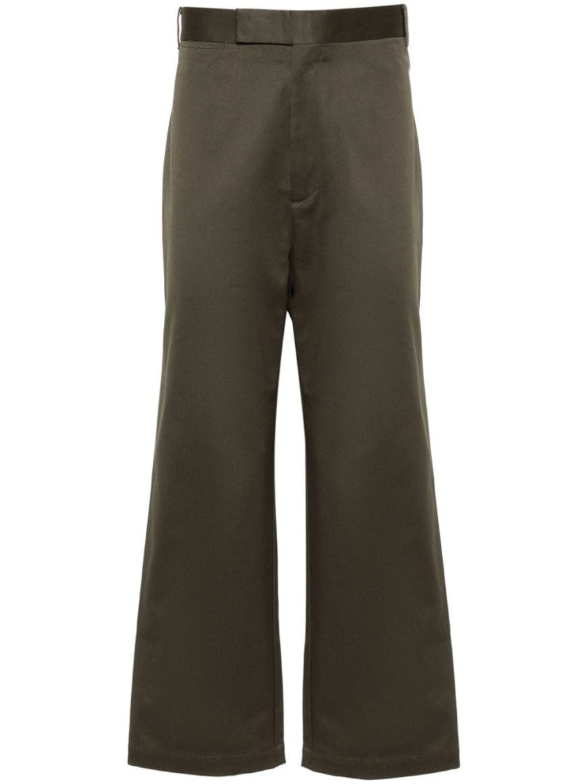 Thom Browne Khaki Green Cropped Trousers