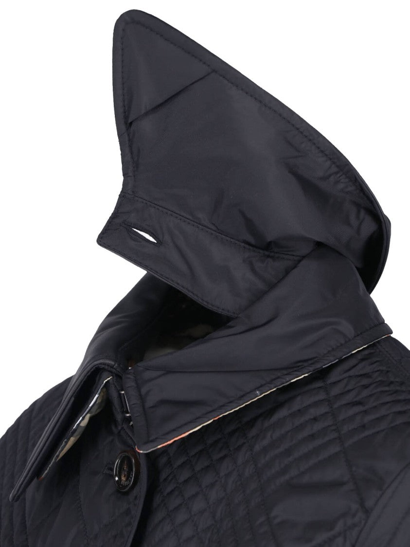 Burberry Diamond Quilted Jacket With Classic Collar And Button Closure