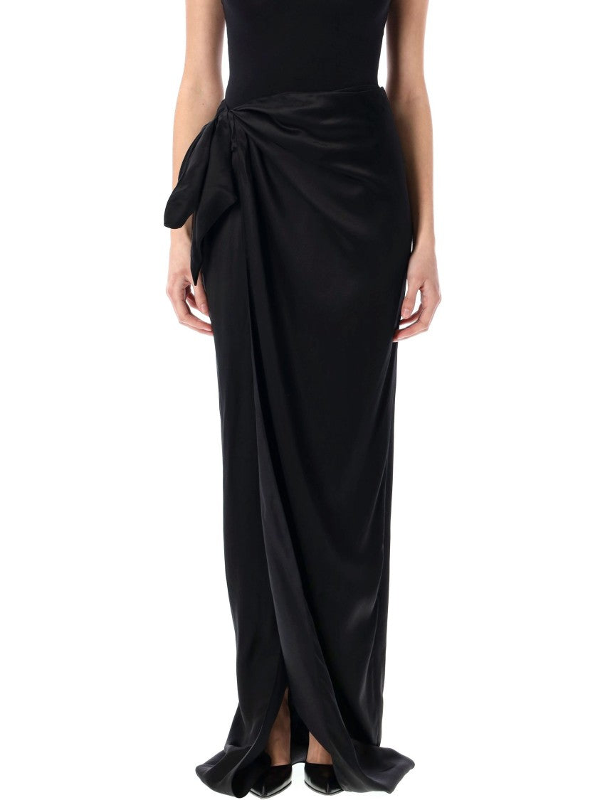 Balenciaga Long Wrap Skirt With Draped Detail