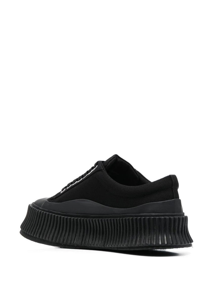 Jil Sander Low-Top Black Trainers With Distinctive Ridged Sole
