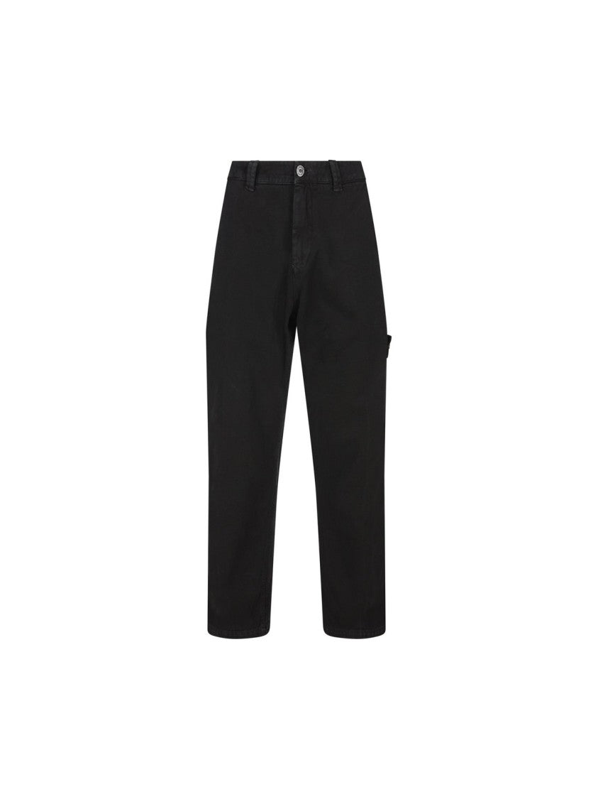 Stone Island Straight Pants With Minimalist Design