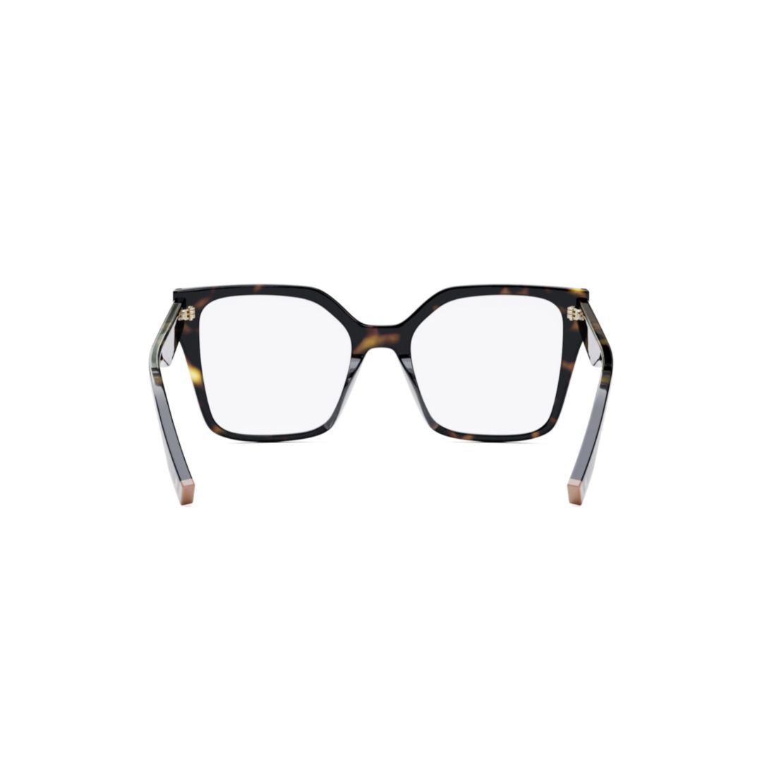 Fendi Fe50002i Bold Oversized Square Tortoiseshell Eyeglasses