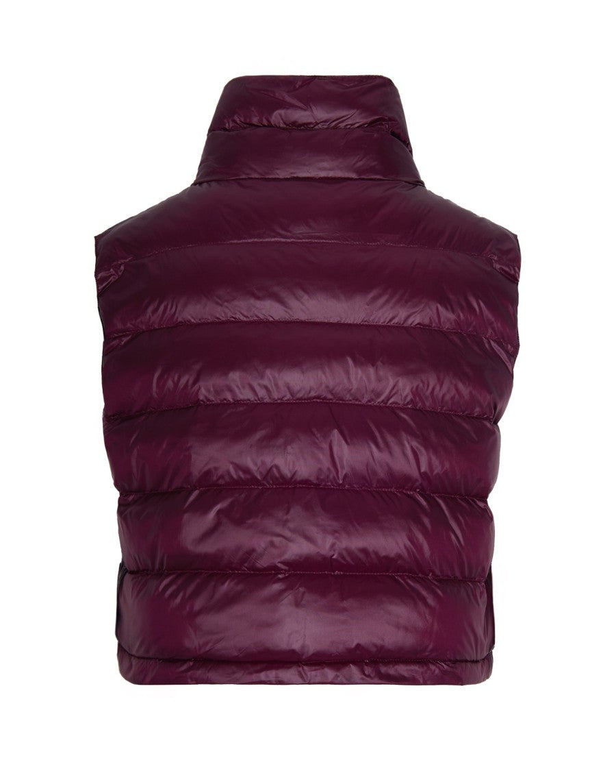 Patrizia Pepe Short Sleeveless Double-Face Down Jacket Purple/Velvet Red