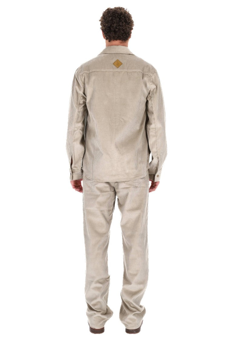 Haikure Ribbed Corduroy Overshirt With Classic Collar