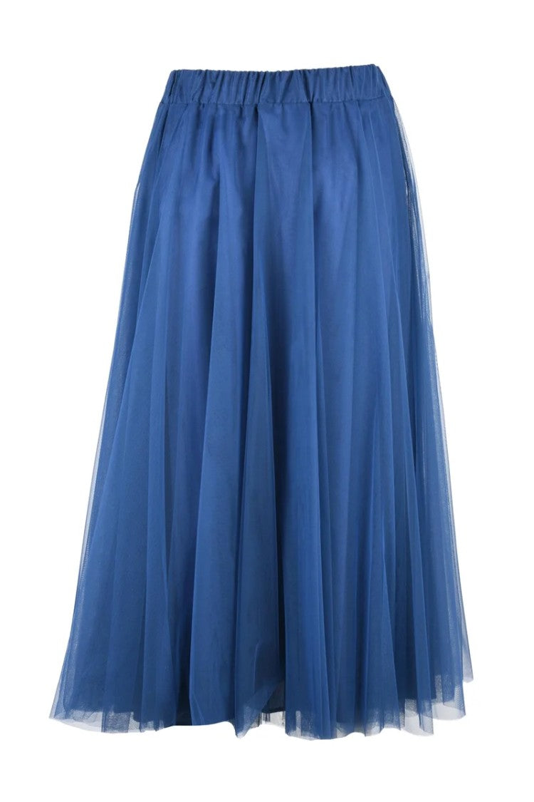 ..,Merci Long Tulle Skirt - Blue