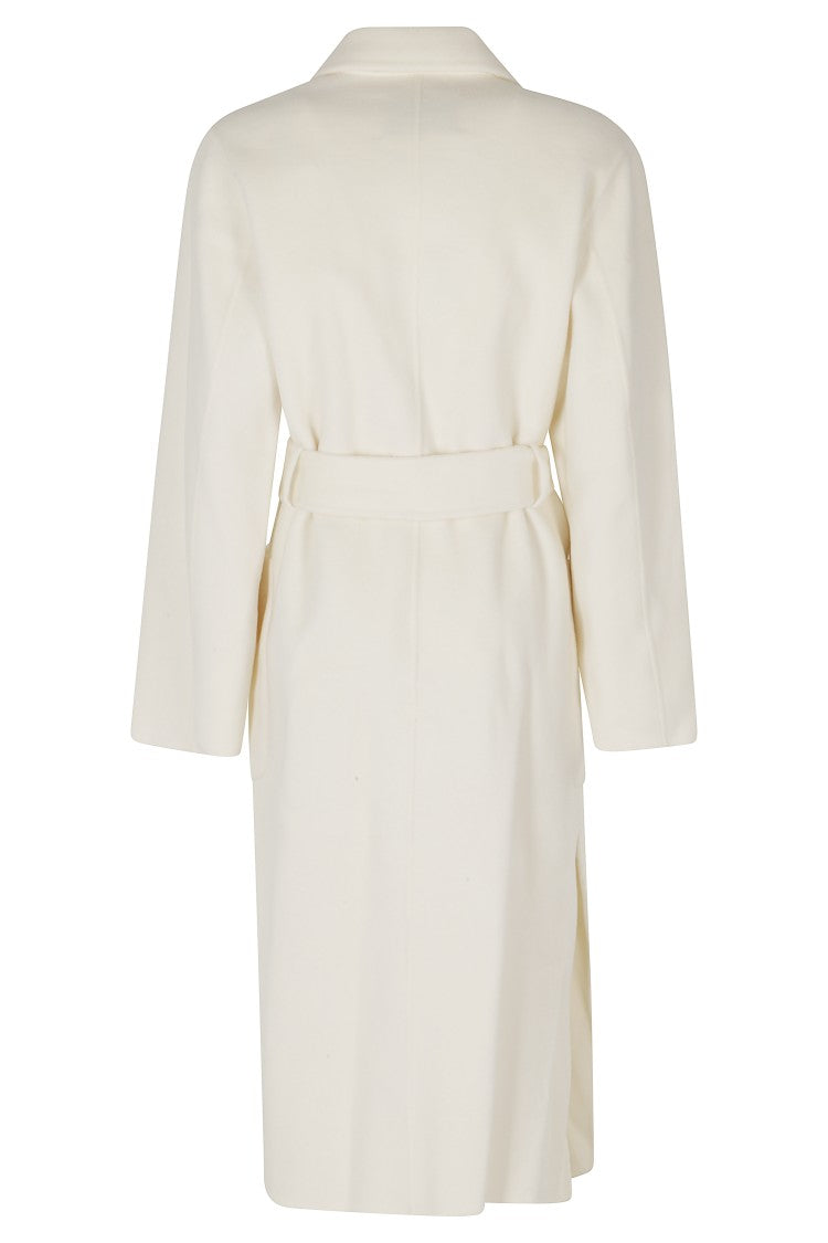 Ivy & Oak Winter White Belted Midi Unlined Wool Coat