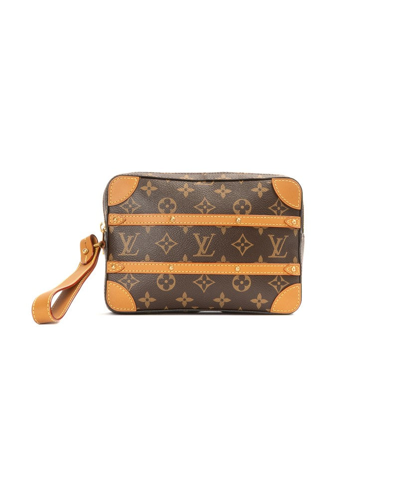 Louis Vuitton Brown Monogram Soft Trunk Mm Canvas Clutch