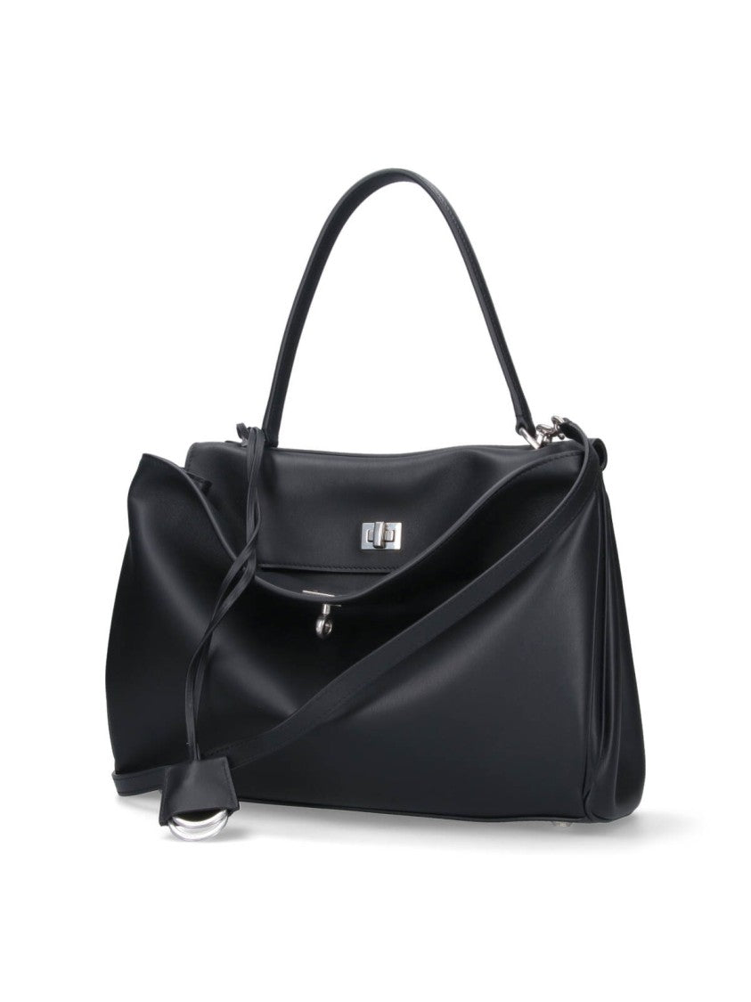 Balenciaga Medium Black Calf Leather Rodeo Bag