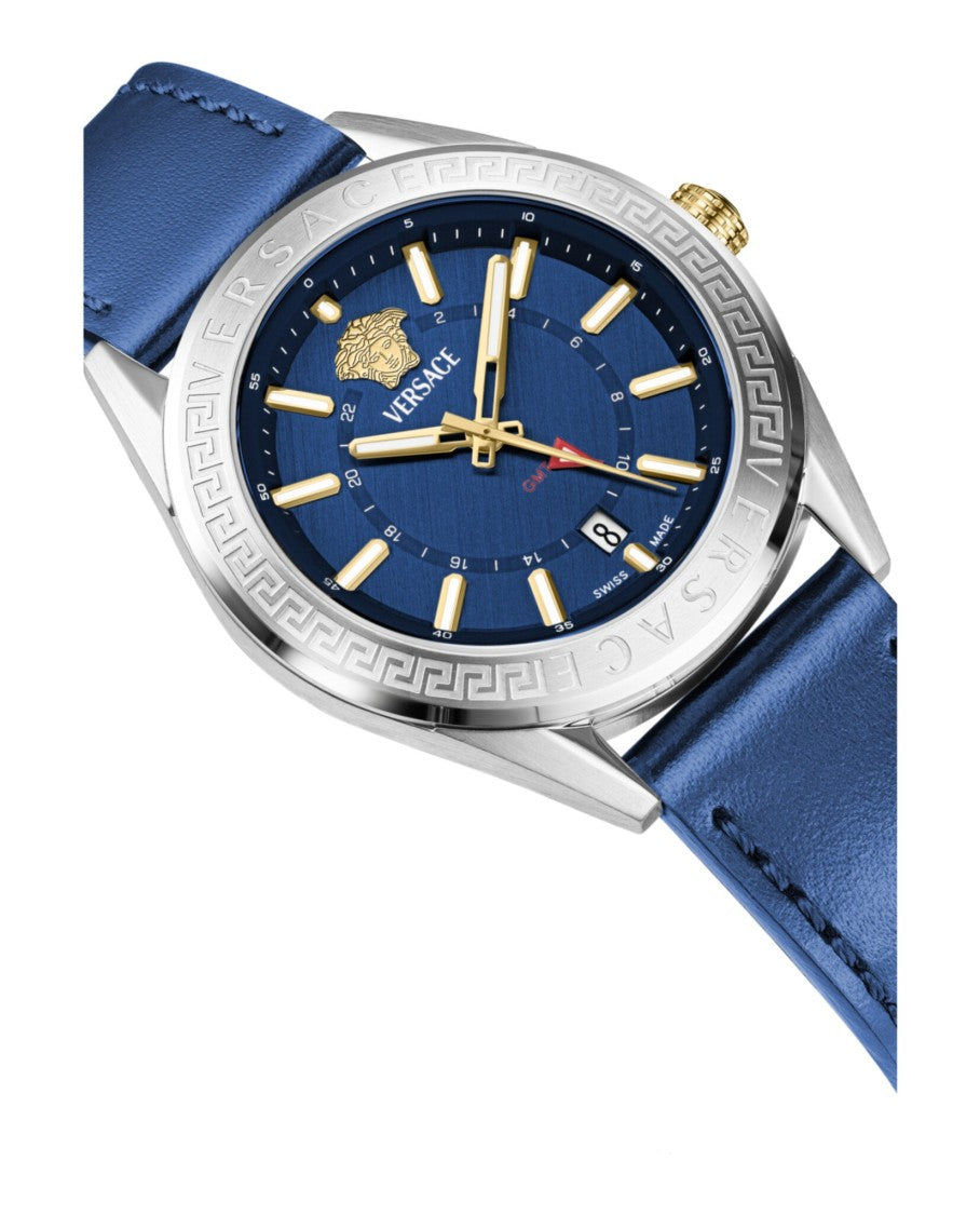 Versace V-Code Gmt Leather Watch