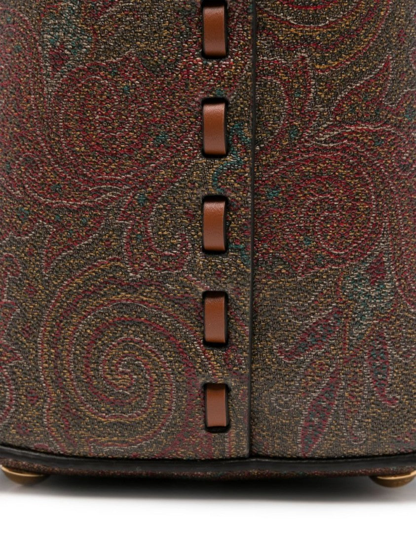 Etro Patterned Brown Calfskin Tote Bag